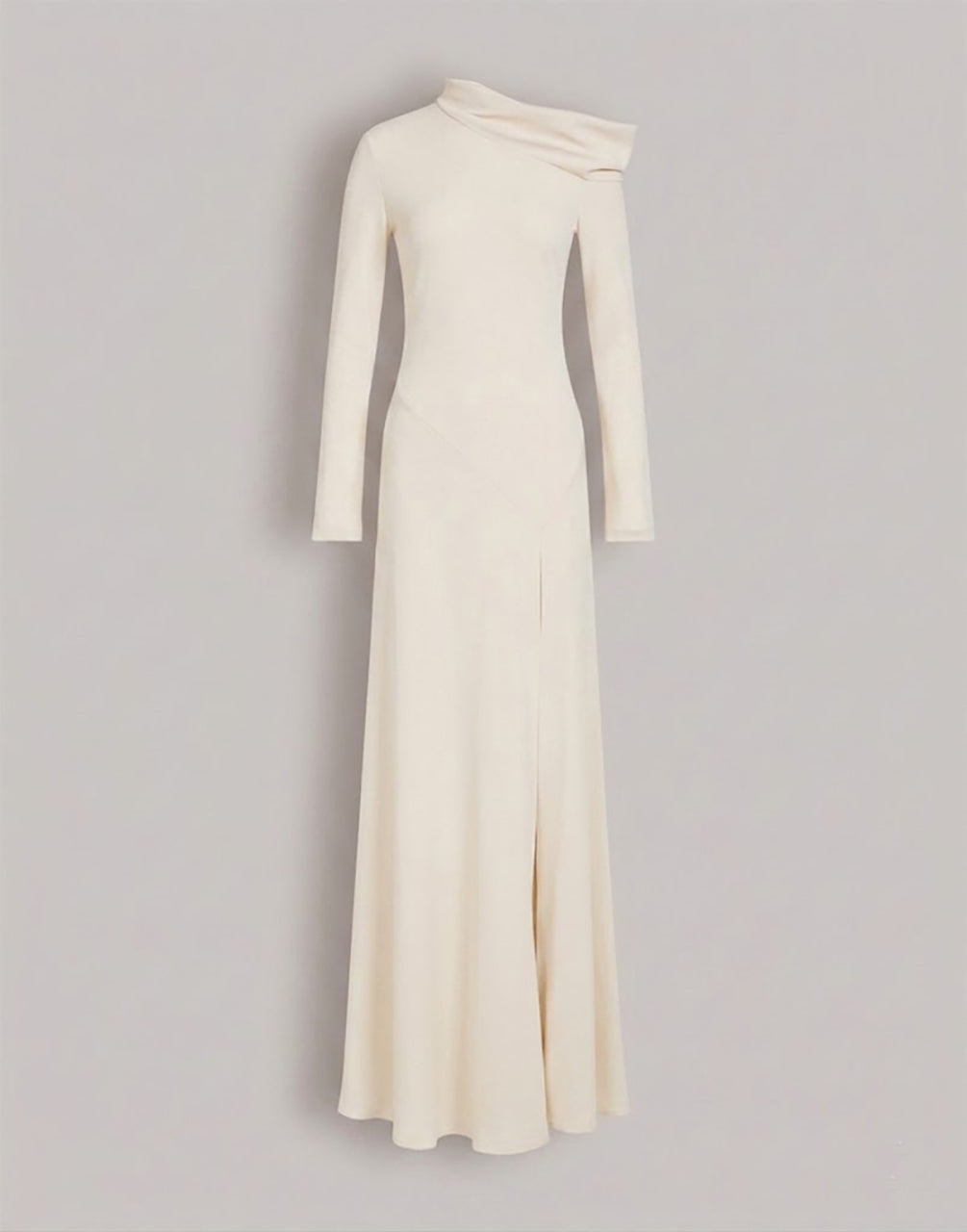 Vestido largo con hombro descubierto y abertura Blanco Alberta Ferretti Boutique Online 1
