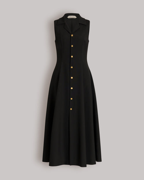 Sleeveless midi shirt dress Black Alberta Ferretti Boutique Online 0