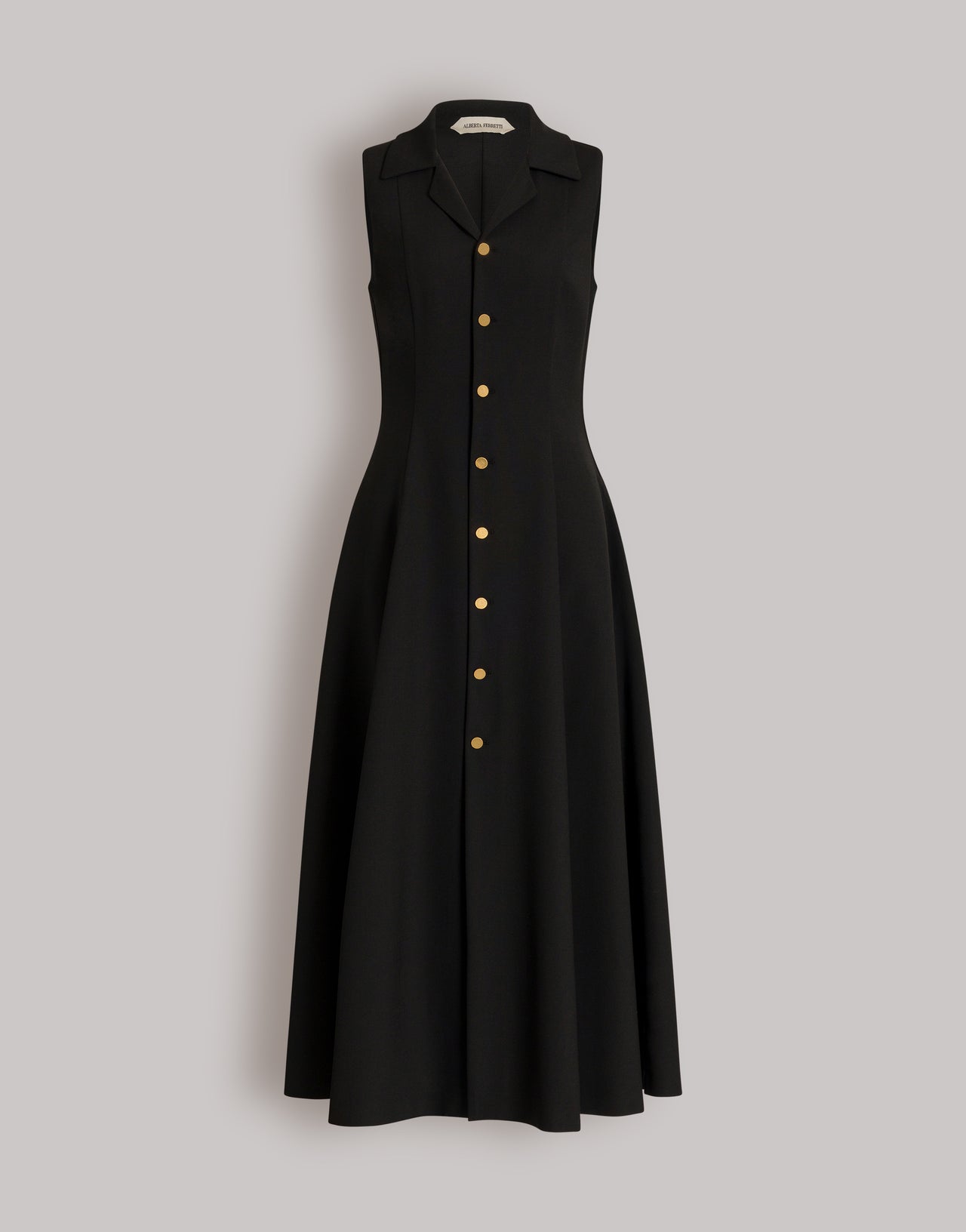 Sleeveless midi shirt dress Black Alberta Ferretti Boutique Online 1