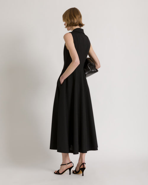 Sleeveless midi shirt dress