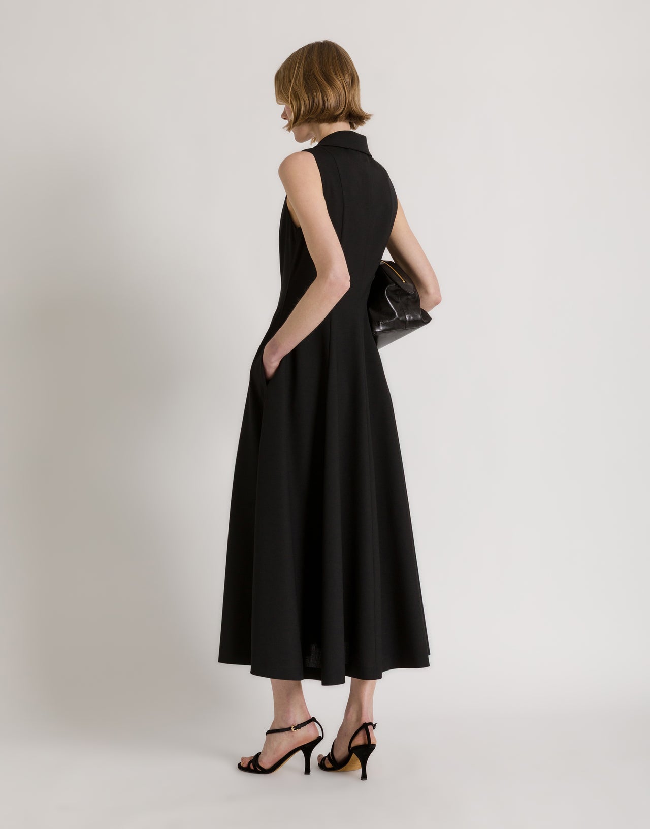 Sleeveless midi shirt dress Black Alberta Ferretti Boutique Online 3