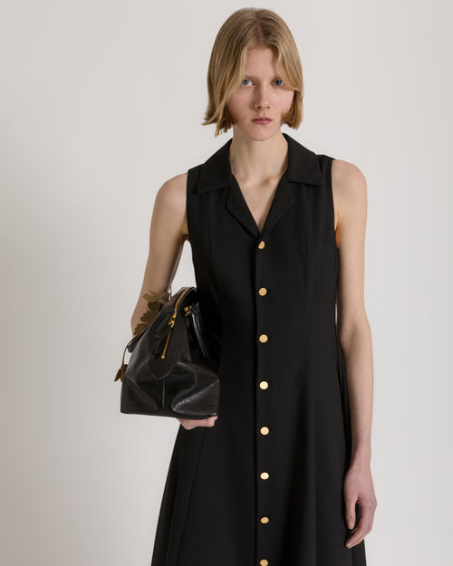 Sleeveless midi shirt dress