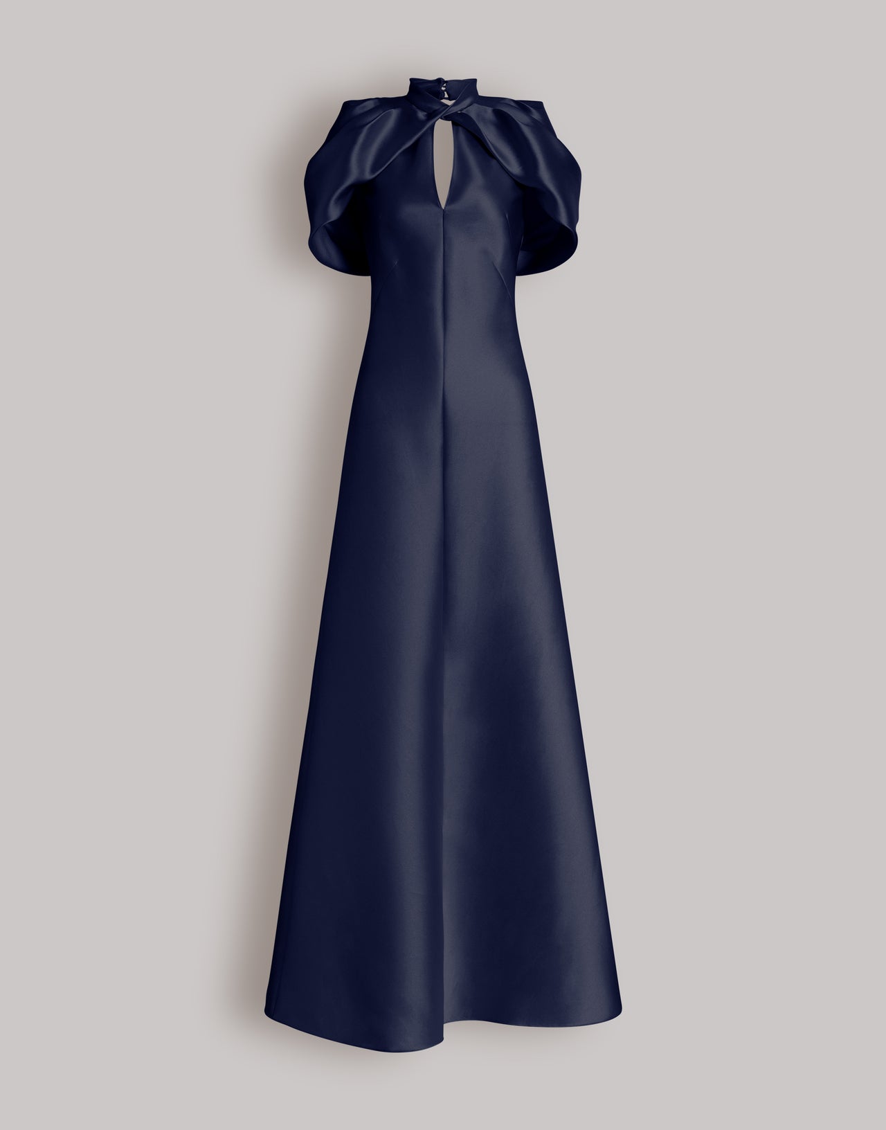 Long mikado dress with cape sleeves 蓝色 Alberta Ferretti Boutique Online 1