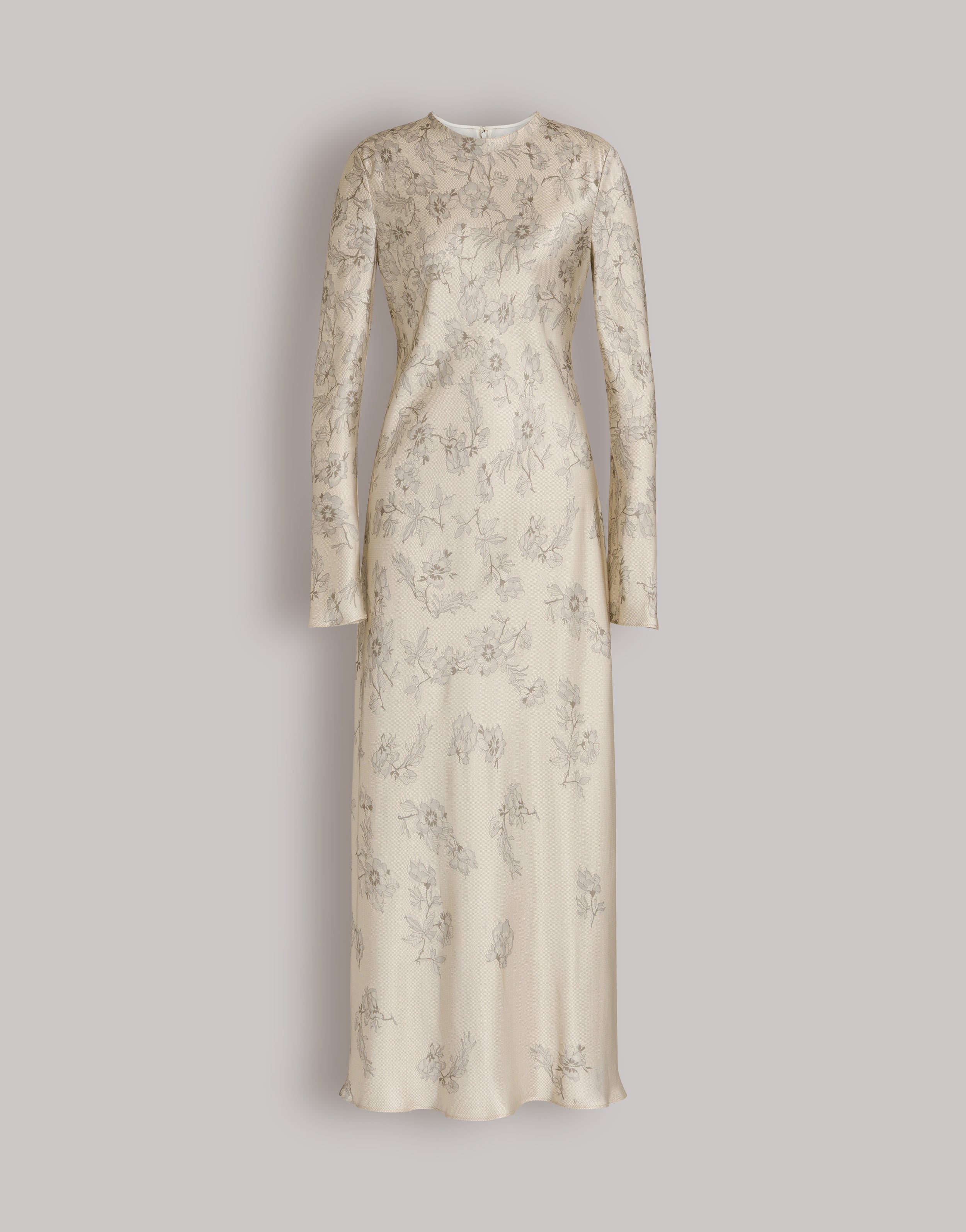 Long floral jacquard satin dress | Alberta Ferretti