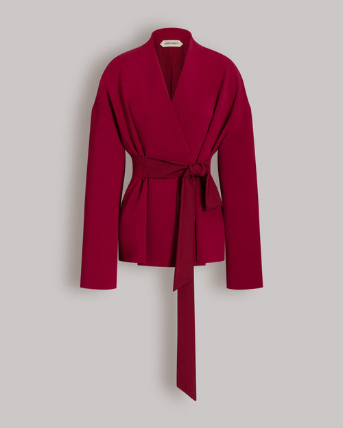 Stretch Cady Jacket with Bow Red Alberta Ferretti Boutique Online 0