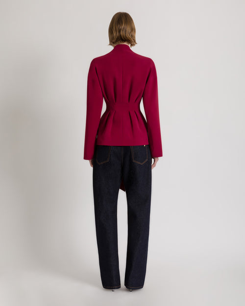 Stretch Cady Jacket with Bow