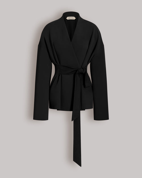Stretch Cady Jacket with Bow