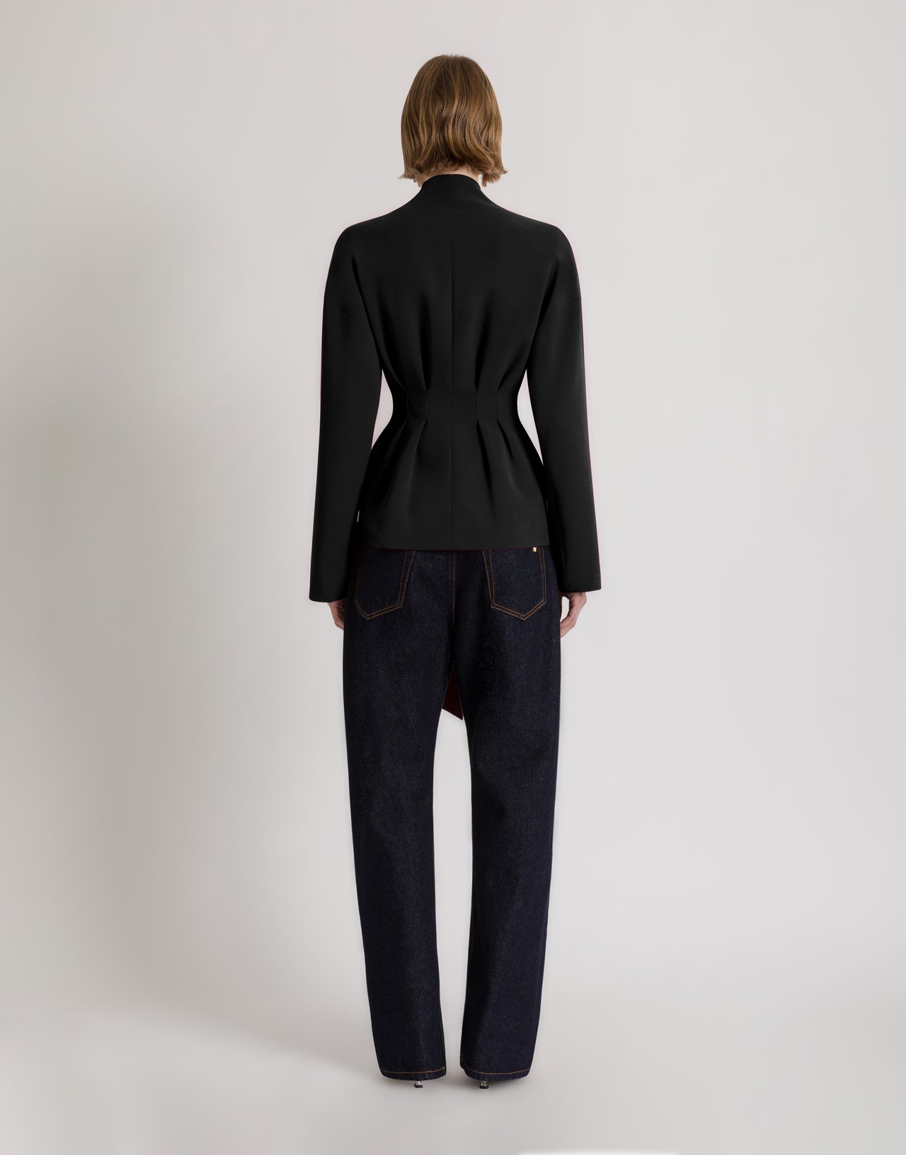 Giacca in Cady Stretch con Fiocco Nero Alberta Ferretti Boutique Online 3