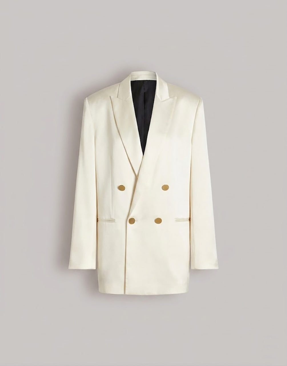 Double-breasted satin blazer White Alberta Ferretti Boutique Online 1