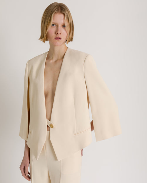 Cape sleeve cropped jacket