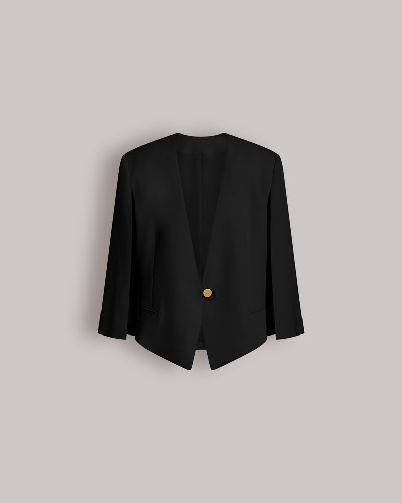 Kurzjacke mit Cape-Ärmeln Schwarz Alberta Ferretti Boutique Online 0