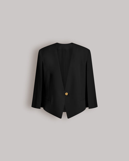 Cape sleeve cropped jacket Black Alberta Ferretti Boutique Online 0