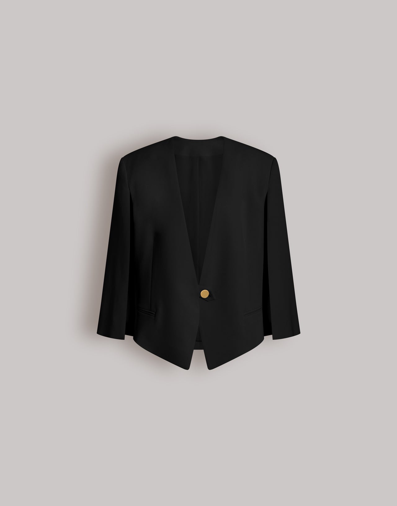 Chaqueta corta con mangas capa Negro Alberta Ferretti Boutique Online 1