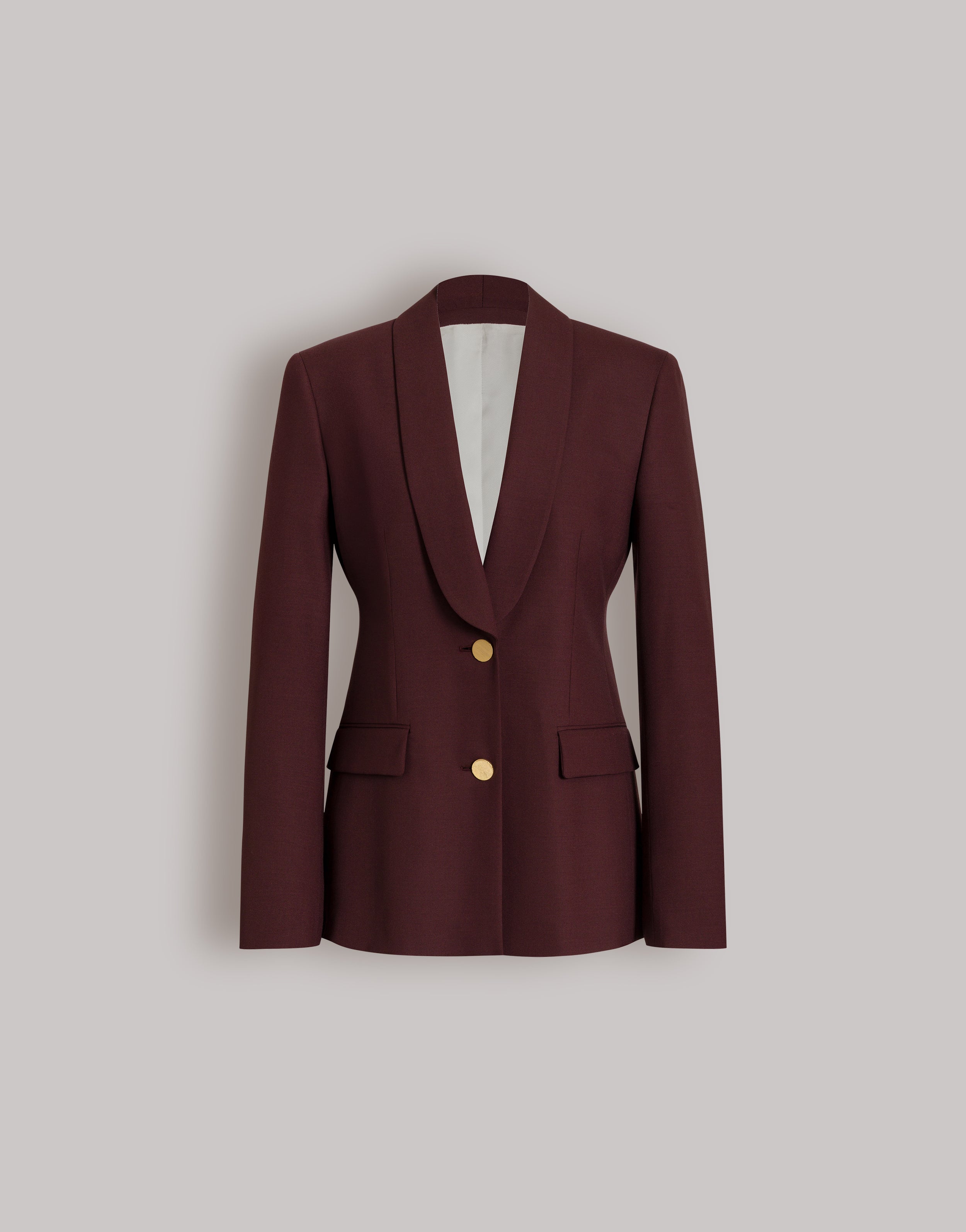 Tailored burgundy blazer with gold-tone buttons | Alberta Ferretti