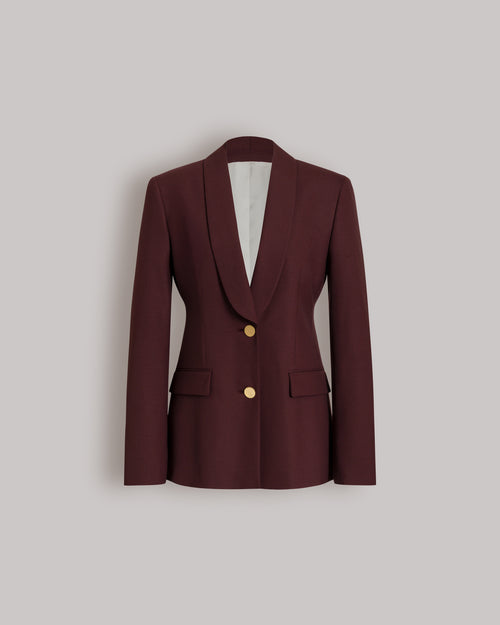 Tailored burgundy blazer with gold-tone buttons Red Alberta Ferretti Boutique Online 0