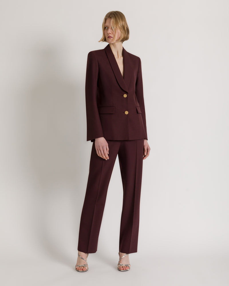 Taillierter kastanienbrauner Blazer mit Goldknöpfen Rot Alberta Ferretti Boutique Online 1