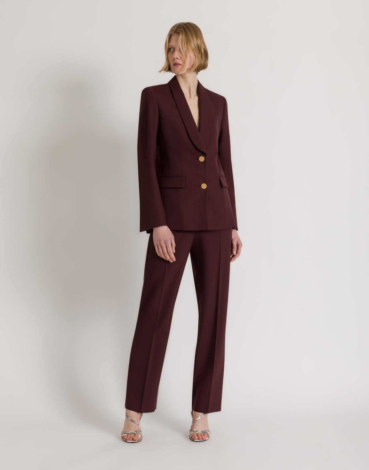 Blazer entallado burdeos con botones dorados Rojo Alberta Ferretti Boutique Online 2