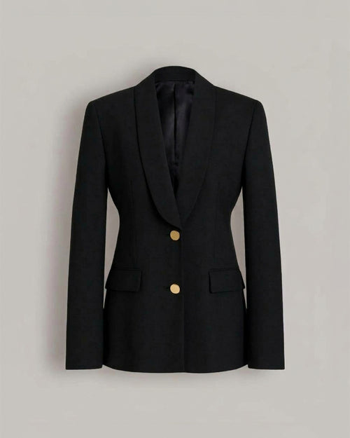 Taillierter kastanienbrauner Blazer mit Goldknöpfen Schwarz Alberta Ferretti Boutique Online 0