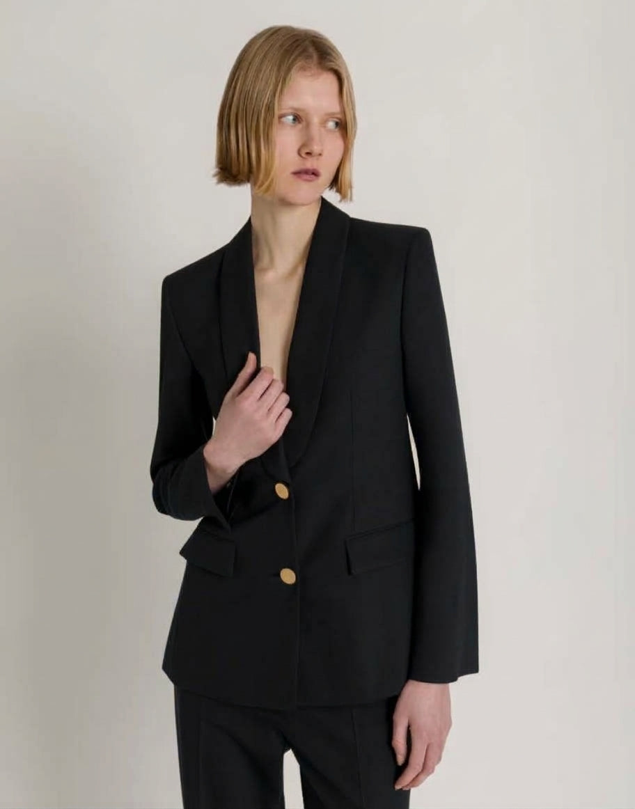 Blazer entallado burdeos con botones dorados Negro Alberta Ferretti Boutique Online 2