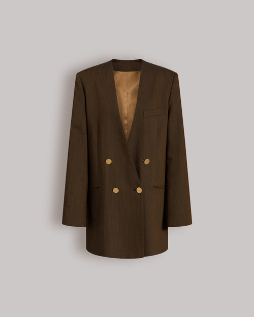 Oversized double-breasted blazer Brown Alberta Ferretti Boutique Online 0