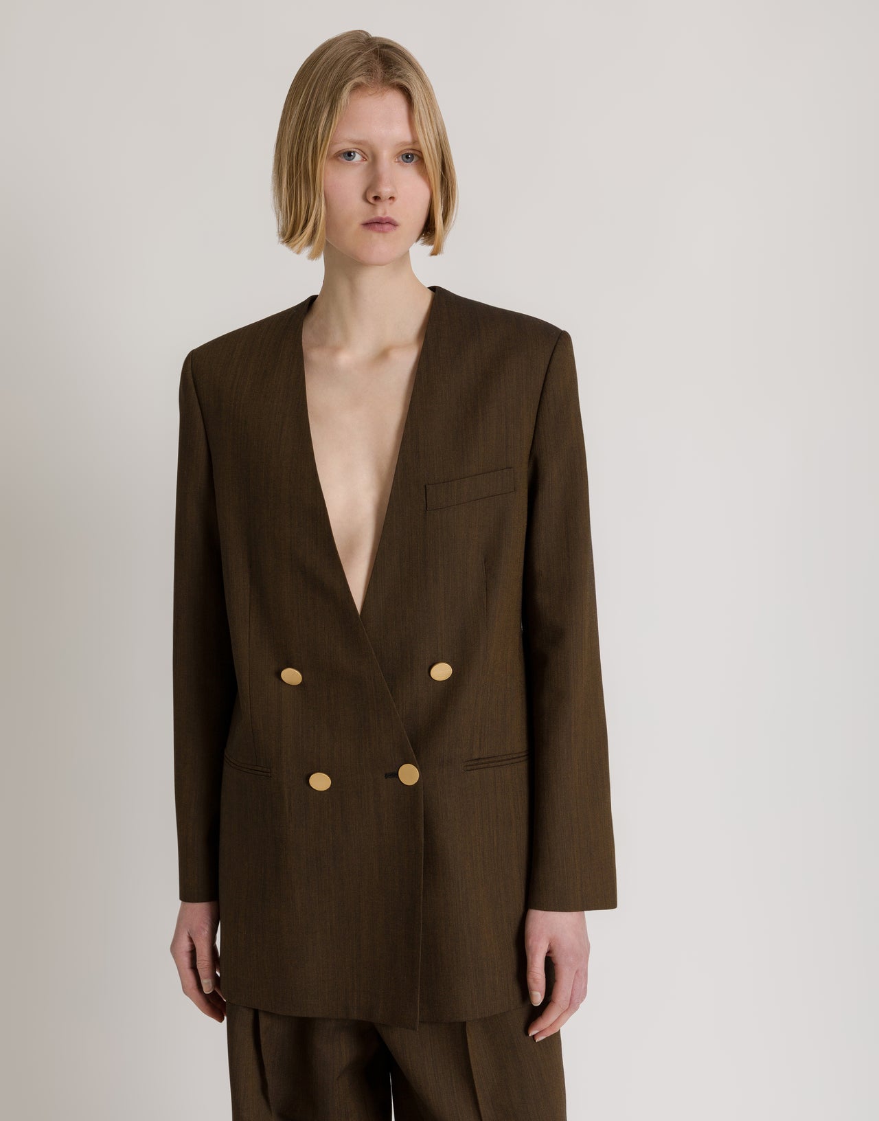 Blazer oversize doppiopetto Marrone Alberta Ferretti Boutique Online 4