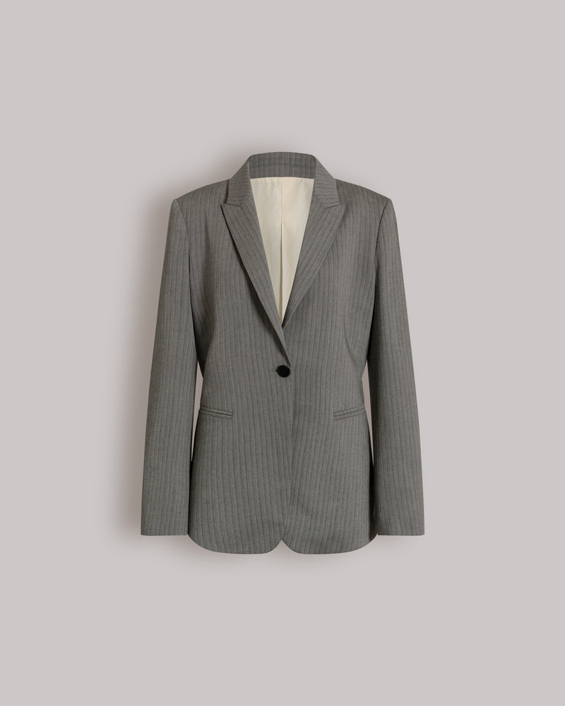 Tailored-Blazer mit Nadelstreifen Grau Alberta Ferretti Boutique Online 0