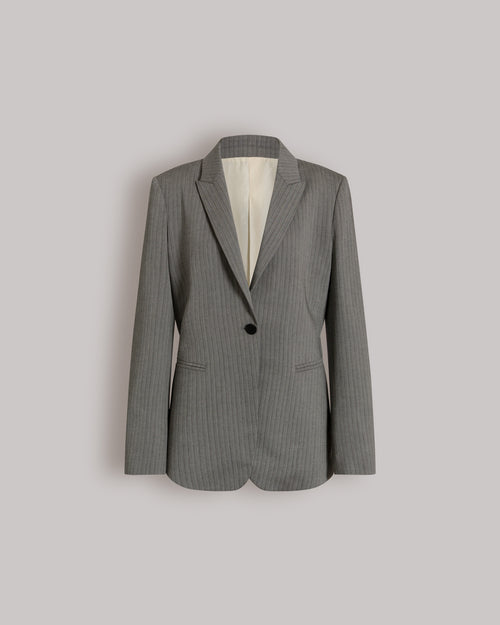 Fluid sartorial pinstripe blazer Grey Alberta Ferretti Boutique Online 0