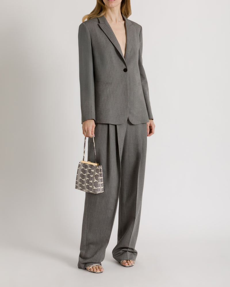Tailored-Blazer mit Nadelstreifen Grau Alberta Ferretti Boutique Online 1