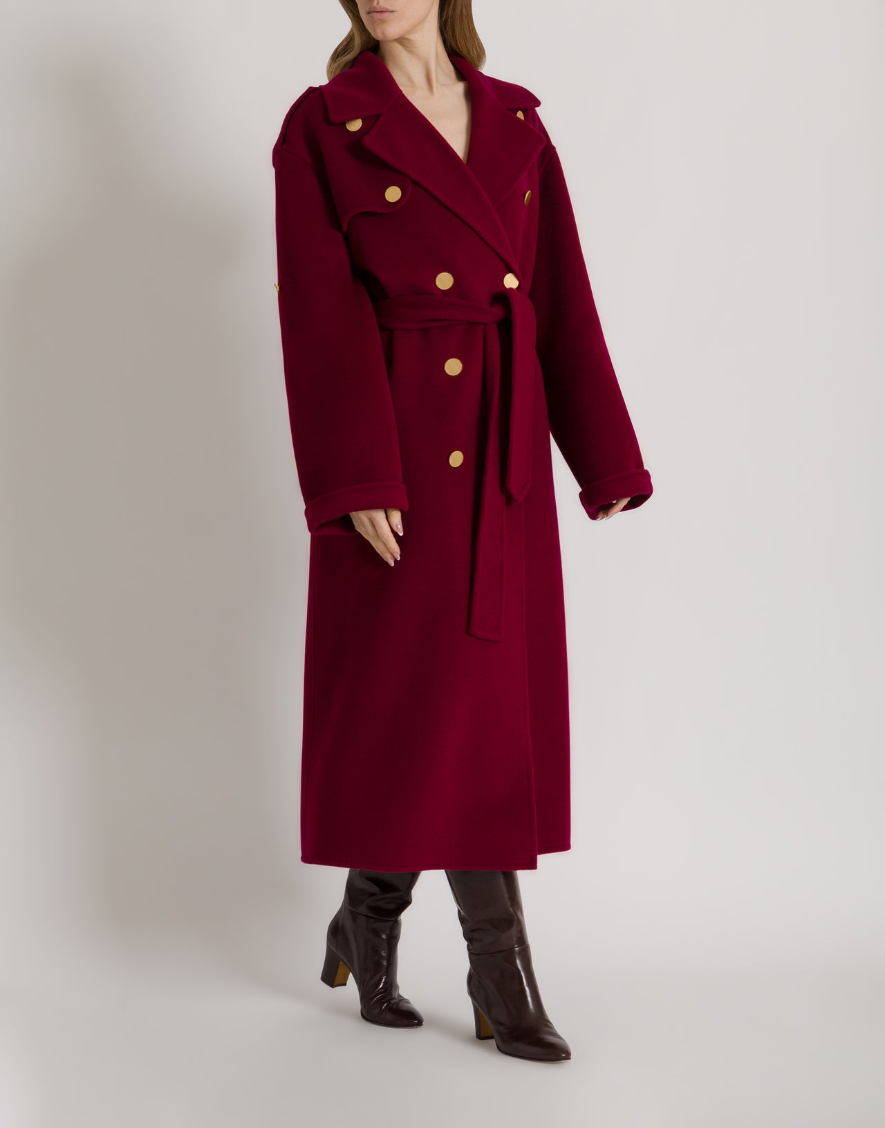 Cappotto lungo in lana e cashmere 红色 Alberta Ferretti Boutique Online 2