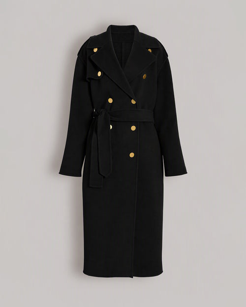 Cappotto lungo in lana e cashmere  Nero Alberta Ferretti Boutique Online 0
