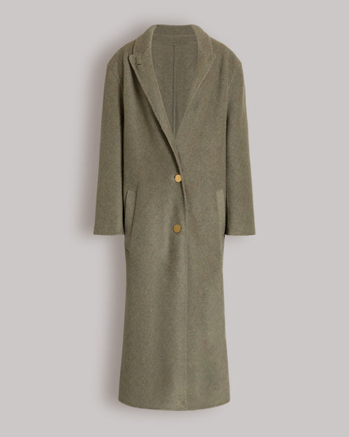 Long sage green wool and silk cloth coat 绿色 Alberta Ferretti Boutique Online 0