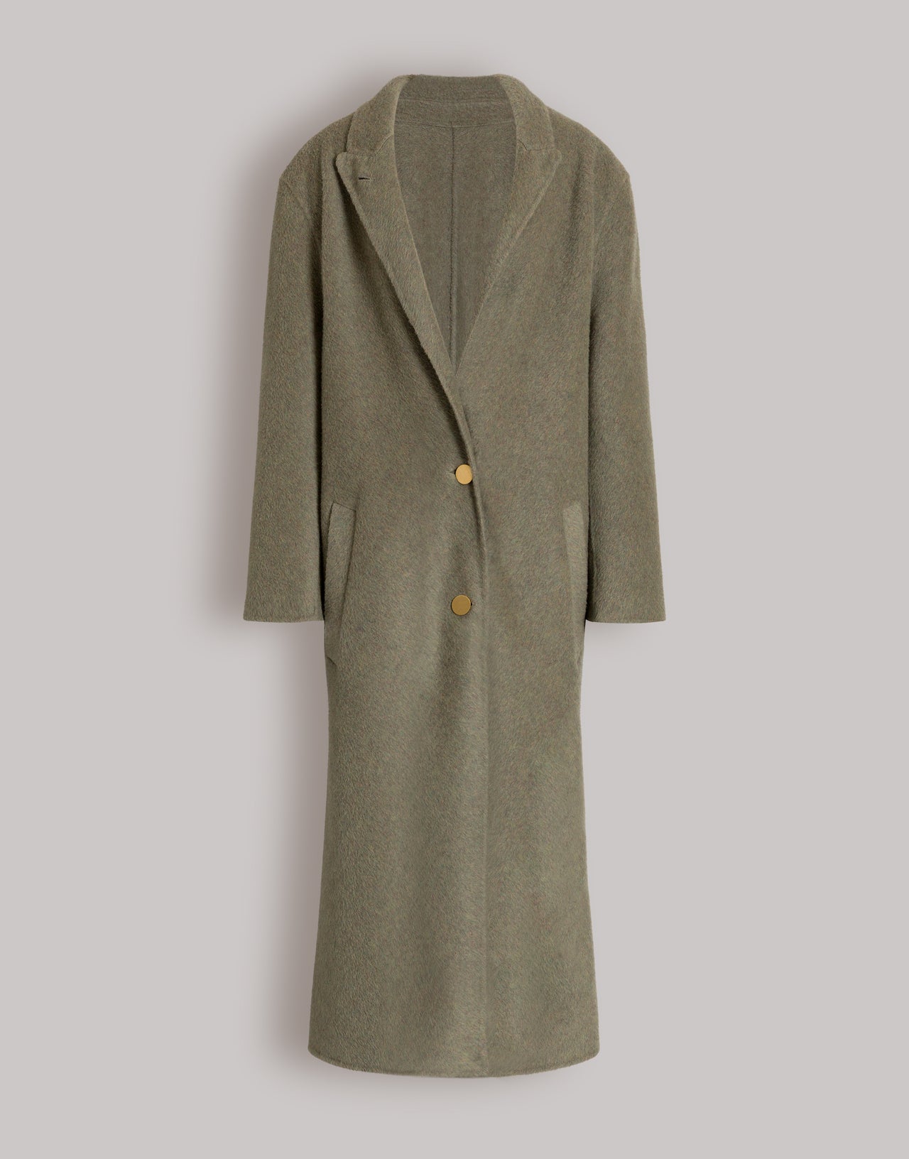 Cappotto lungo in lana e seta 绿色 Alberta Ferretti Boutique Online 1