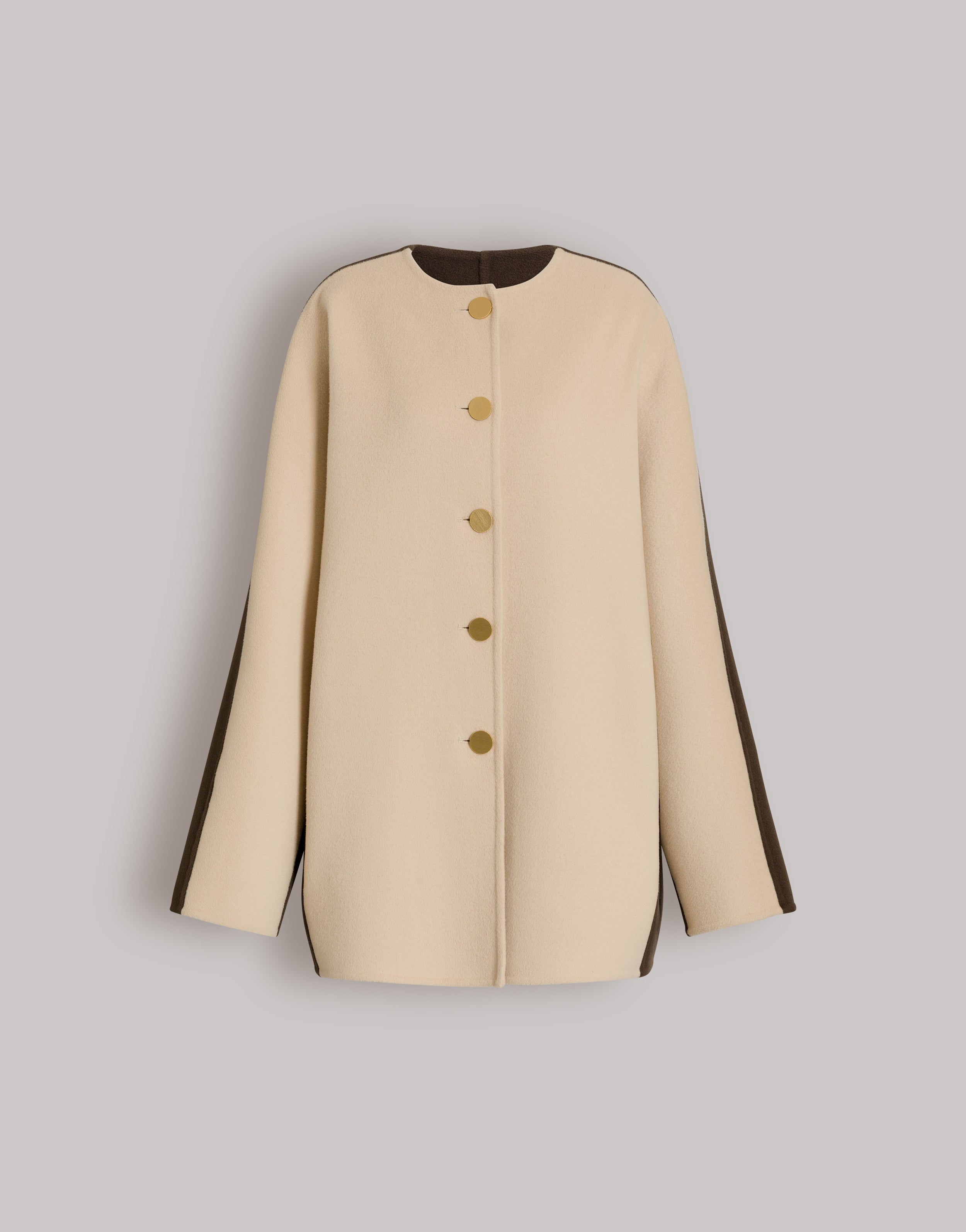 Bicolor wool and cashmere short coat | Alberta Ferretti