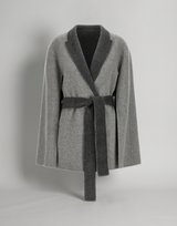 Two-Tone Double Wool Cape Jacket
