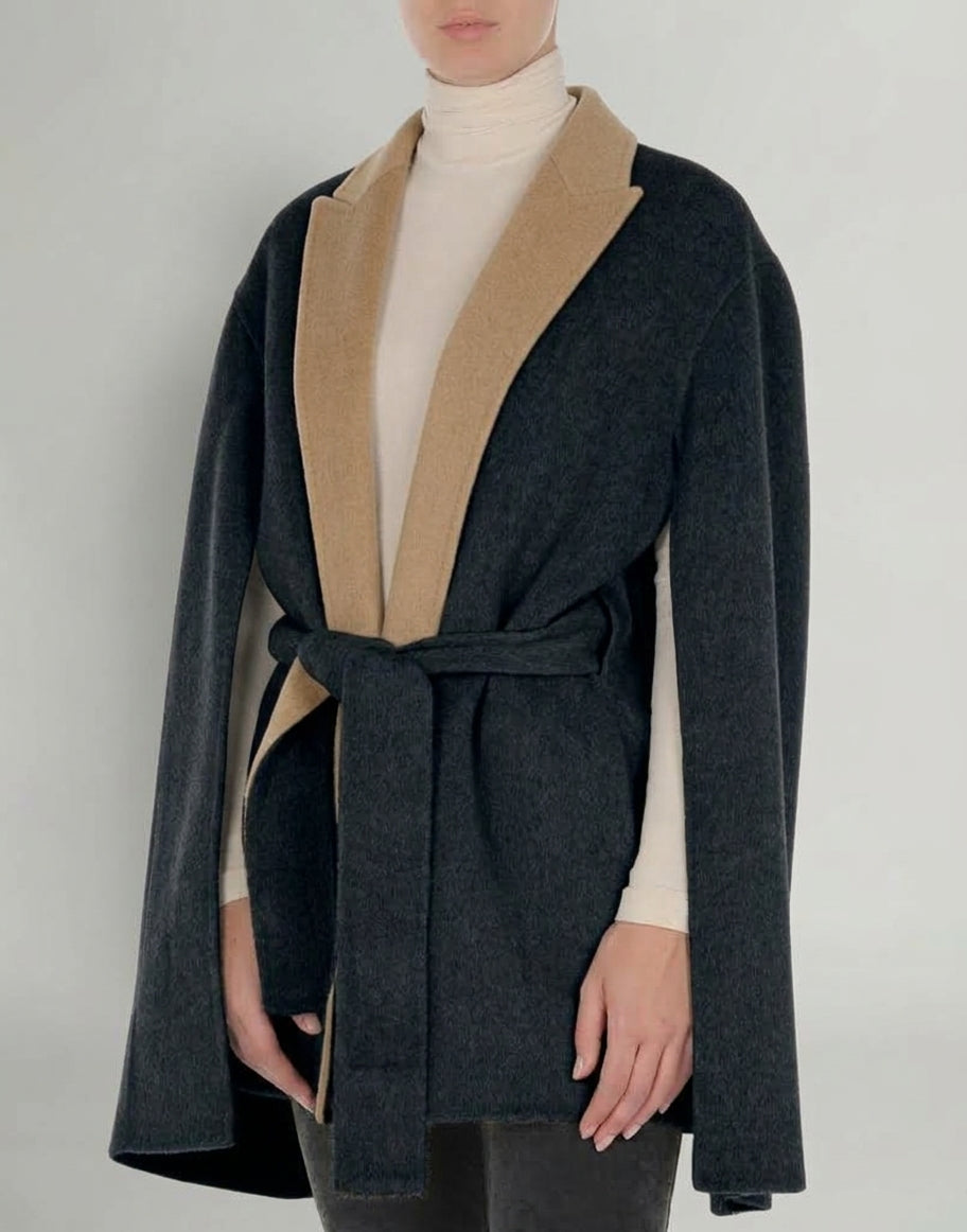 Giacca Bicolore in Panno Double Grigio Alberta Ferretti Boutique Online 3