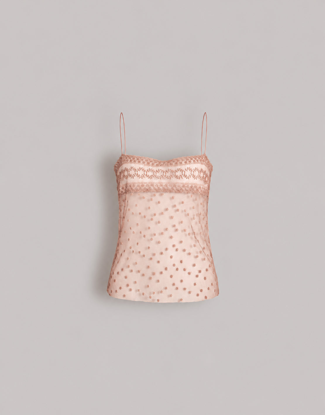 Polka-dot tulle top with spaghetti straps Pink Alberta Ferretti Boutique Online 1