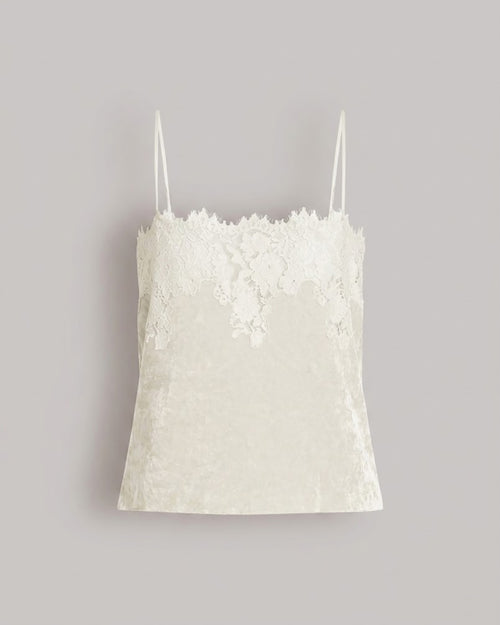 Top with lace inserts