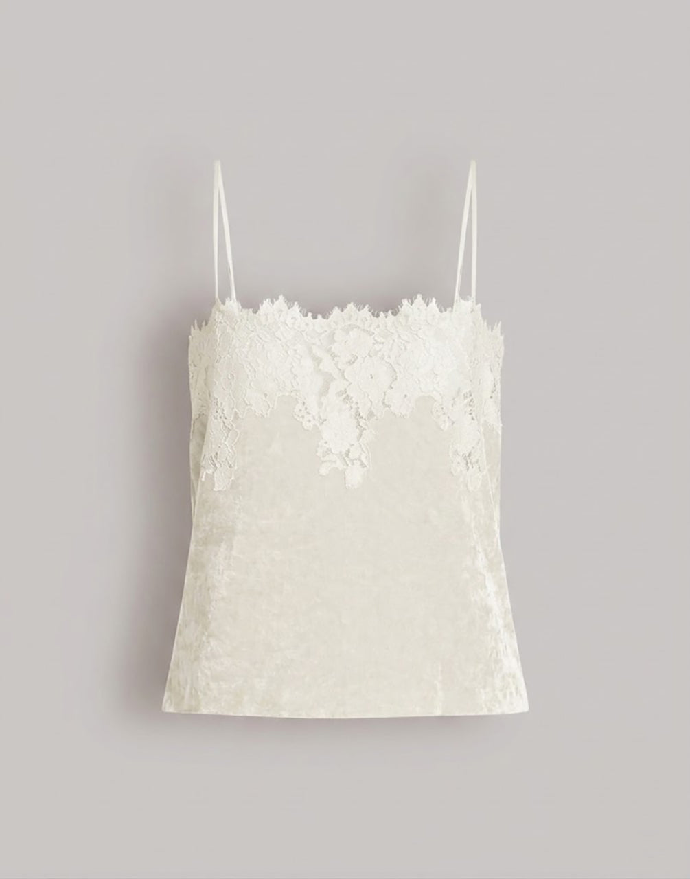 Top con inserti in pizzo Avorio Alberta Ferretti Boutique Online 4