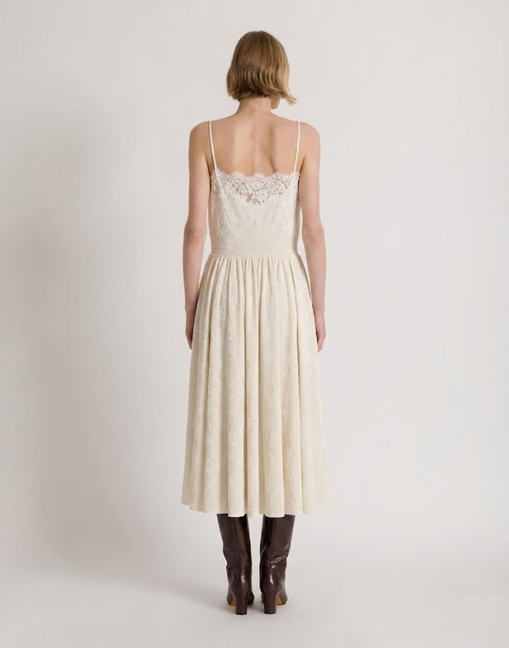 Top con inserti in pizzo Avorio Alberta Ferretti Boutique Online 3