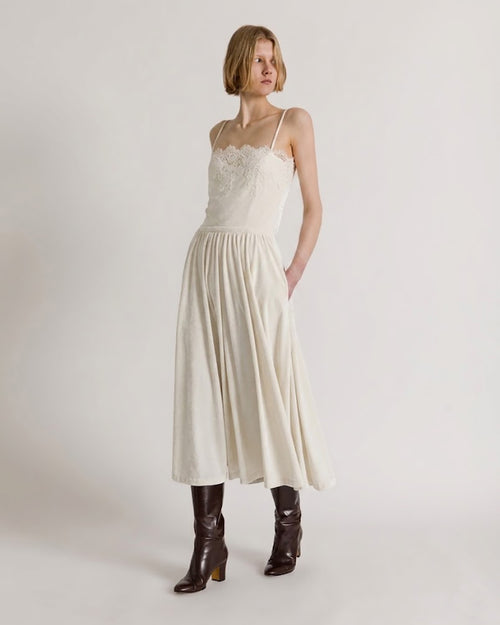 Top with lace inserts Ivory Alberta Ferretti Boutique Online 1