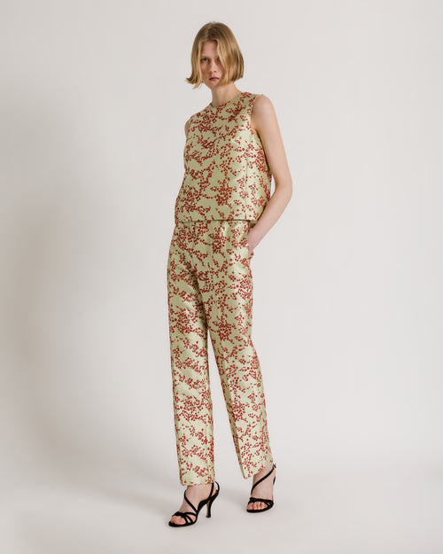 Floral print mikado top Green Alberta Ferretti Boutique Online 1