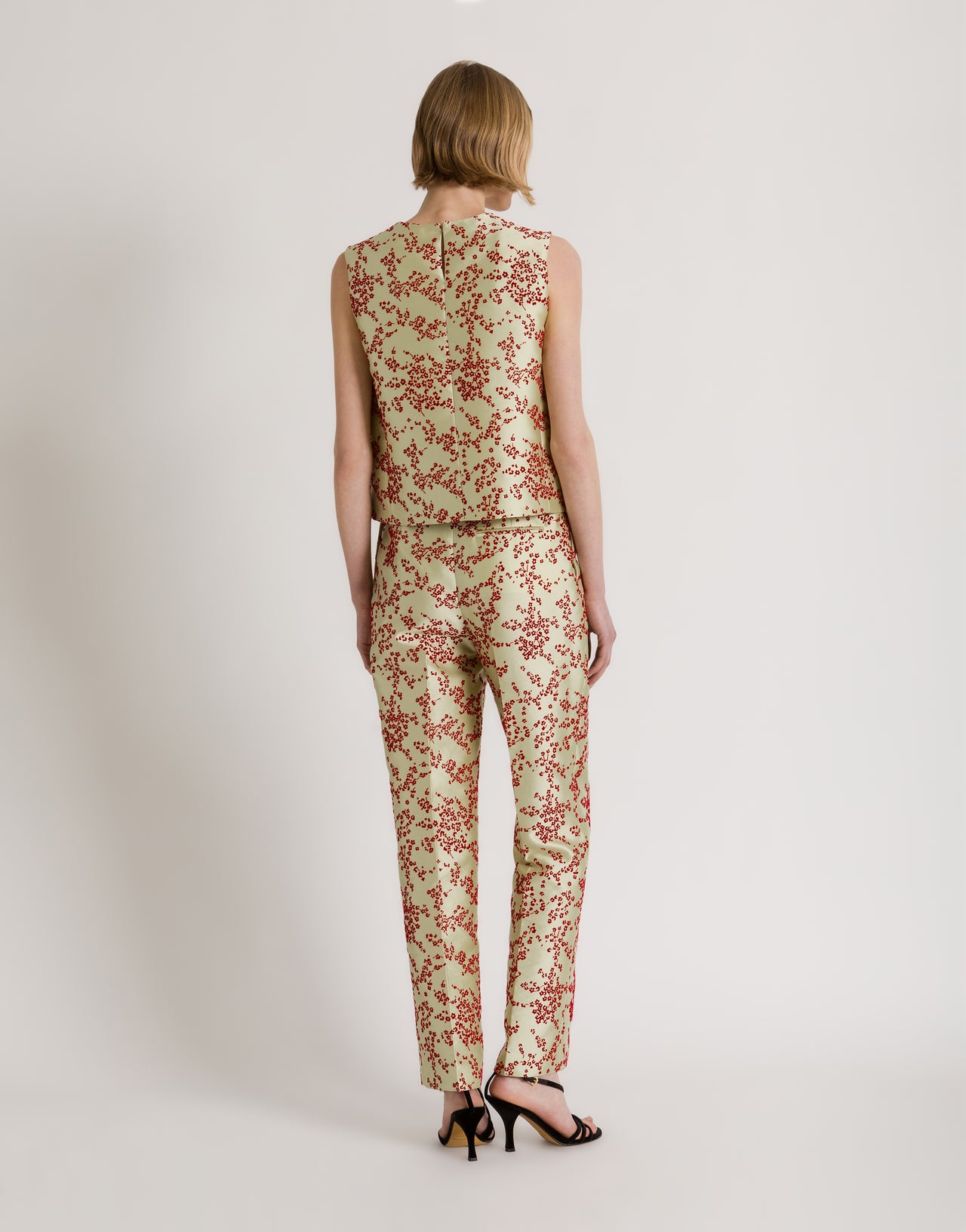 Floral print mikado top Green Alberta Ferretti Boutique Online 3