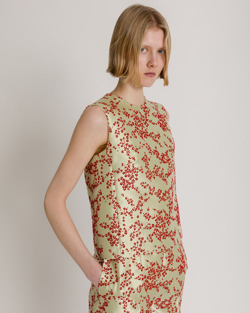 Floral print mikado top Green Alberta Ferretti Boutique Online 0