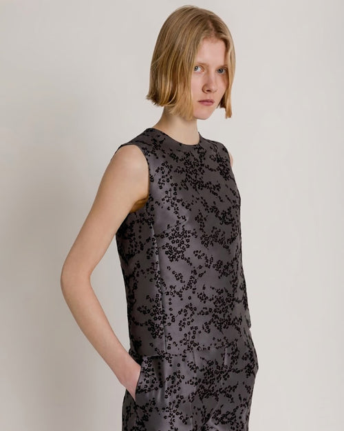 Floral print mikado top