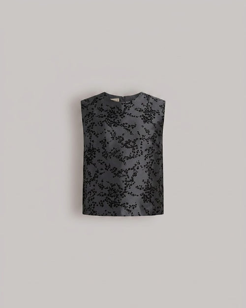 Floral print mikado top Grey Alberta Ferretti Boutique Online 0