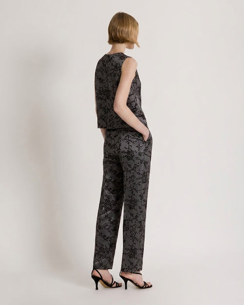 Floral print mikado top
