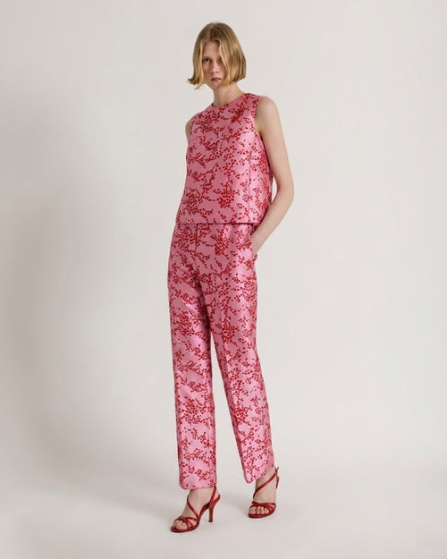 Floral print mikado top