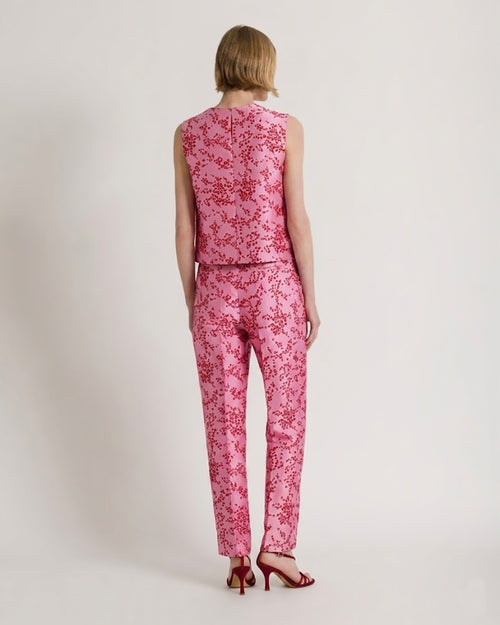 Floral print mikado top