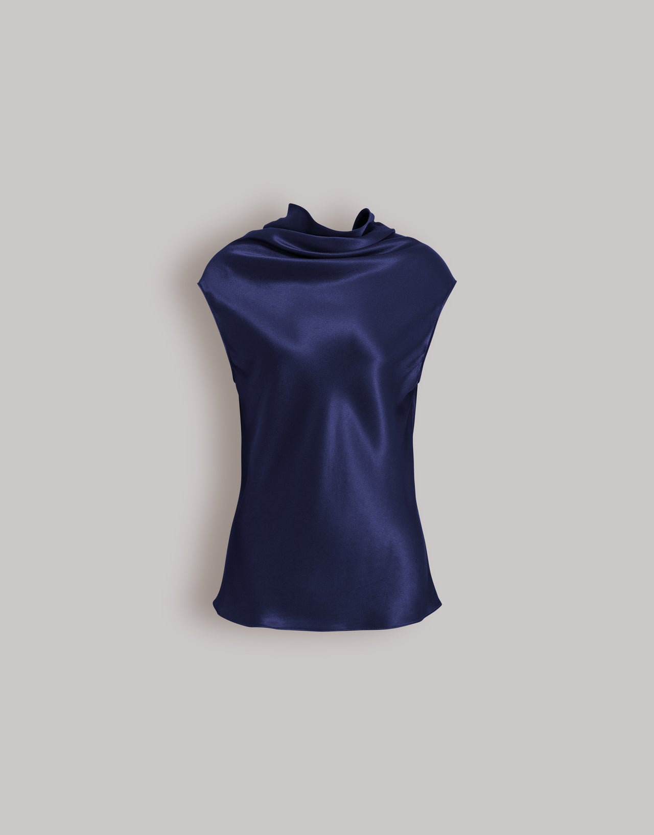 Sleeveless satin top with fluid neckline Blue Alberta Ferretti Boutique Online 4