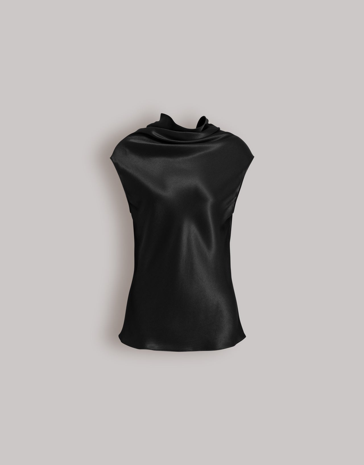 Top in raso con scollo fluido Nero Alberta Ferretti Boutique Online 1